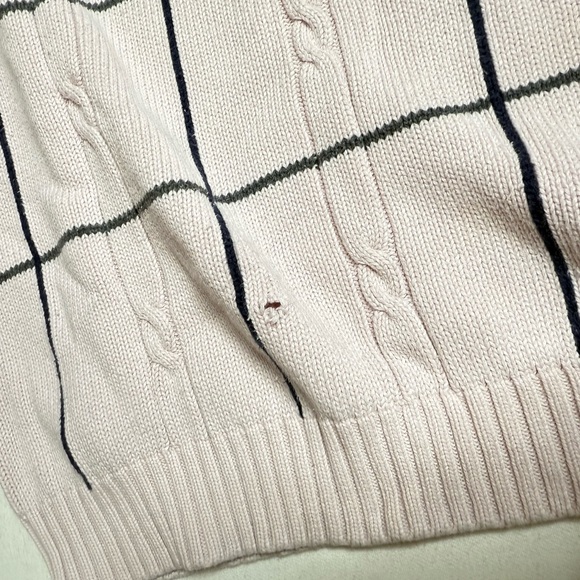 Oscar de la Renta Vintage Light Pink Grid Sweater Size Large - Picture 7 of 7